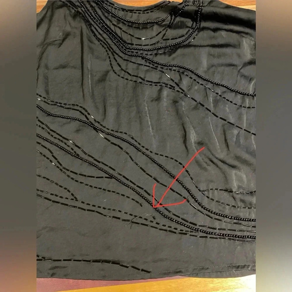 Banana Republic BR Monogram Black Beaded Sleeveless Top, size L - Picture 9 of 9